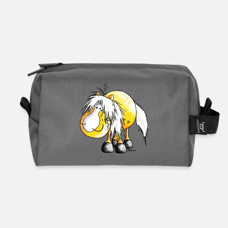 Haflinger - Pferd - Cartoon - Recycelte Kulturtasche - Anthrazit