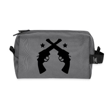 Crossed Pistols - Recycled Toiletry Zip Bag - anthracite - Front