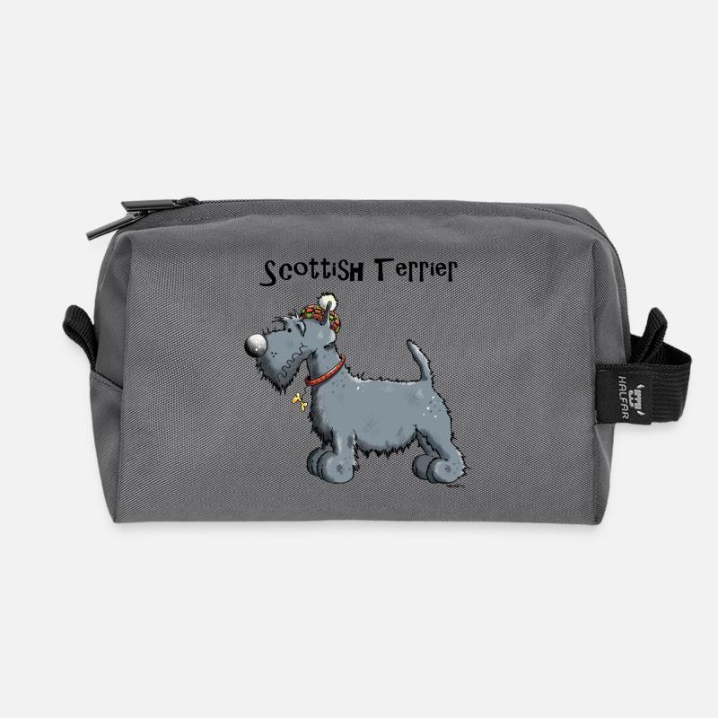 Mignon Scottish Terrier - Trousse de toilette en tissu recyclé - anthracite