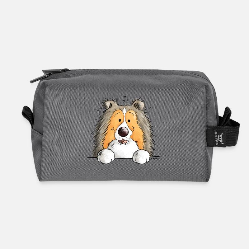 Süßer Shetland Sheepdog - Recycelte Kulturtasche - Anthrazit