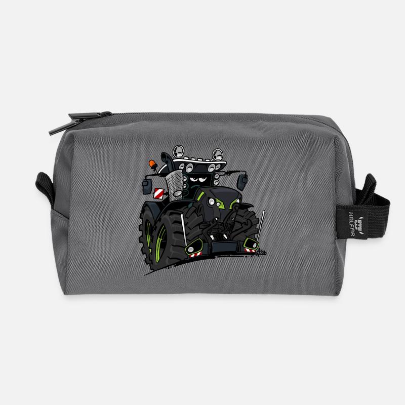 0927 C TRACTOR BLACK - Recycled Toiletry Zip Bag - anthracite