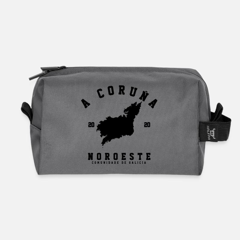 A CORUÑA - Recycled Toiletry Zip Bag - anthracite