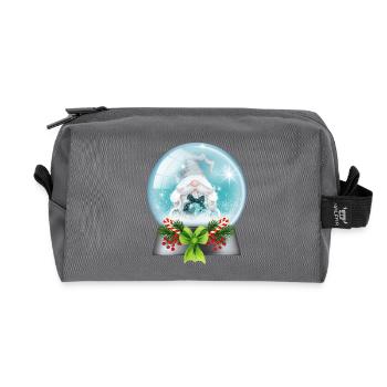 Snow Globe Santa with Candy Canes - Recycled Toiletry Zip Bag - anthracite - Front