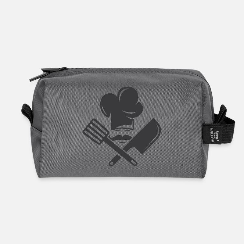 Koch kochen Symbol Icon Grafik Illustration Logo - Recycelte Kulturtasche - Anthrazit