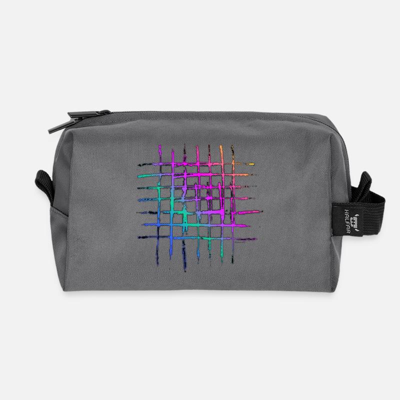 Ein Streifen - Recycelte Kulturtasche - Anthrazit