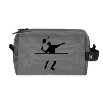 Schattenbild eines Badmintonspielers - Recycelte Kulturtasche - Anthrazit - Vorne