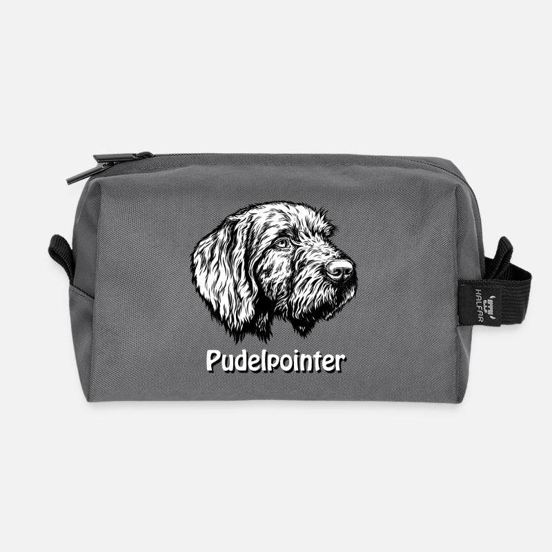 Pudelpointer Portrait - Recycelte Kulturtasche - Anthrazit