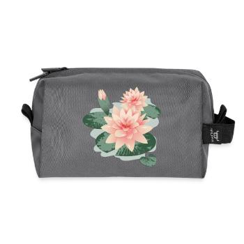 Fleurs de nénuphars avec bourgeon dans l’étang de nénuphars - Trousse de toilette en tissu recyclé - anthracite - Devant
