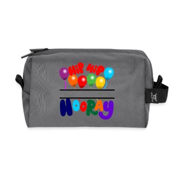 Hip hip hurrah party - Recycled Toiletry Zip Bag - anthracite - Front