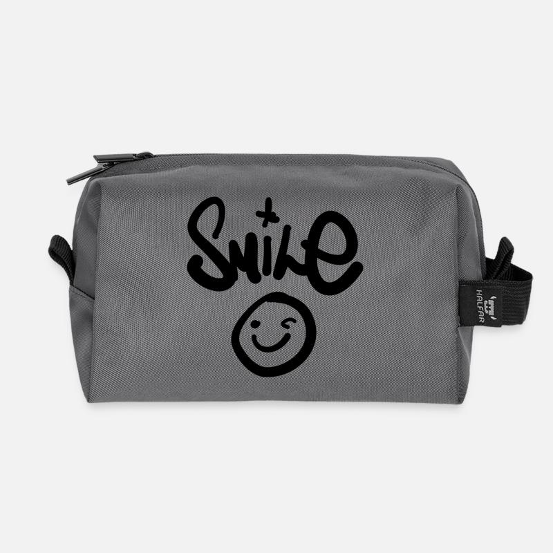 Graffiti style Smile clothing - Recycled Toiletry Zip Bag - anthracite