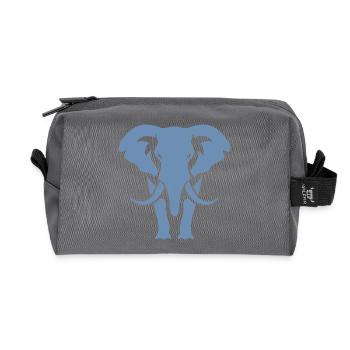 Elephant Silhouette White Logo - Recycled Toiletry Zip Bag - anthracite - Front