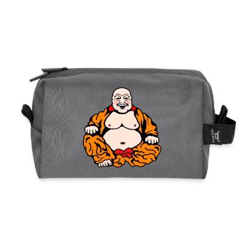 Humorvoller Buddha - Recycelte Kulturtasche - Anthrazit - Vorne