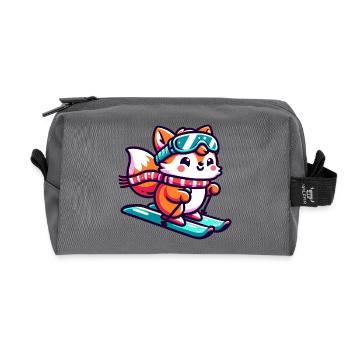 Rotfuchs Eishockey - Flinker Spieler auf dem Eis - Recycelte Kulturtasche - Anthrazit - Vorne