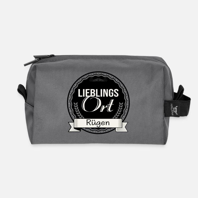 Lieblingsort Rügen - Recycelte Kulturtasche - Anthrazit