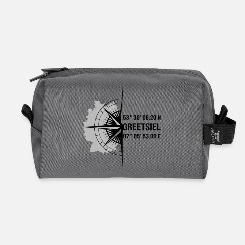 Koordinaten Greetsiel - Recycelte Kulturtasche - Anthrazit