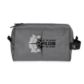 Koordinaten Pilsum - Recycelte Kulturtasche - Anthrazit - Vorne