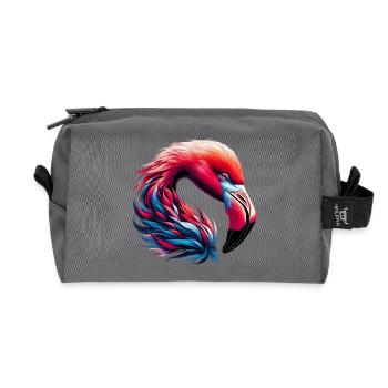 Flamant - Trousse de toilette en tissu recyclé - anthracite - Devant