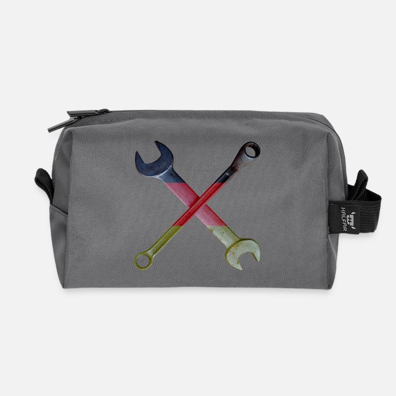 Deutsche Flaggenwerkzeug Kreuz - Recycelte Kulturtasche - Anthrazit
