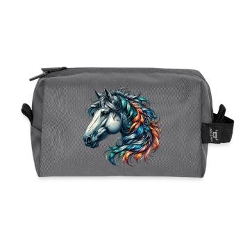 Horse - Recycled Toiletry Zip Bag - anthracite - Front