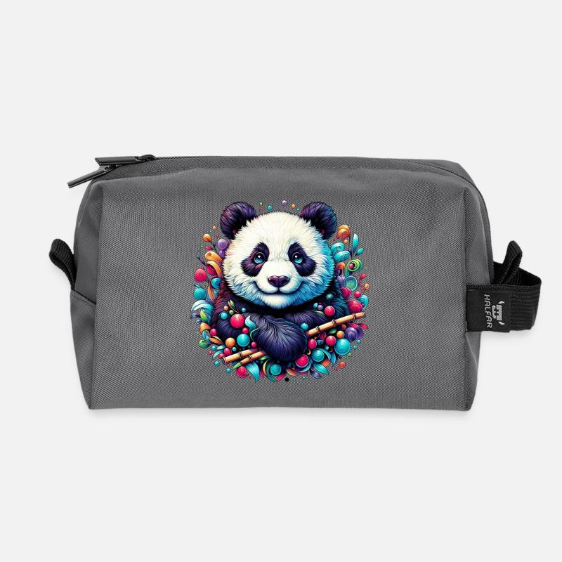Panda - Recycelte Kulturtasche - Anthrazit
