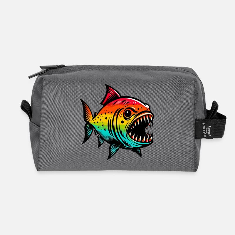 Piranha - Recycelte Kulturtasche - Anthrazit