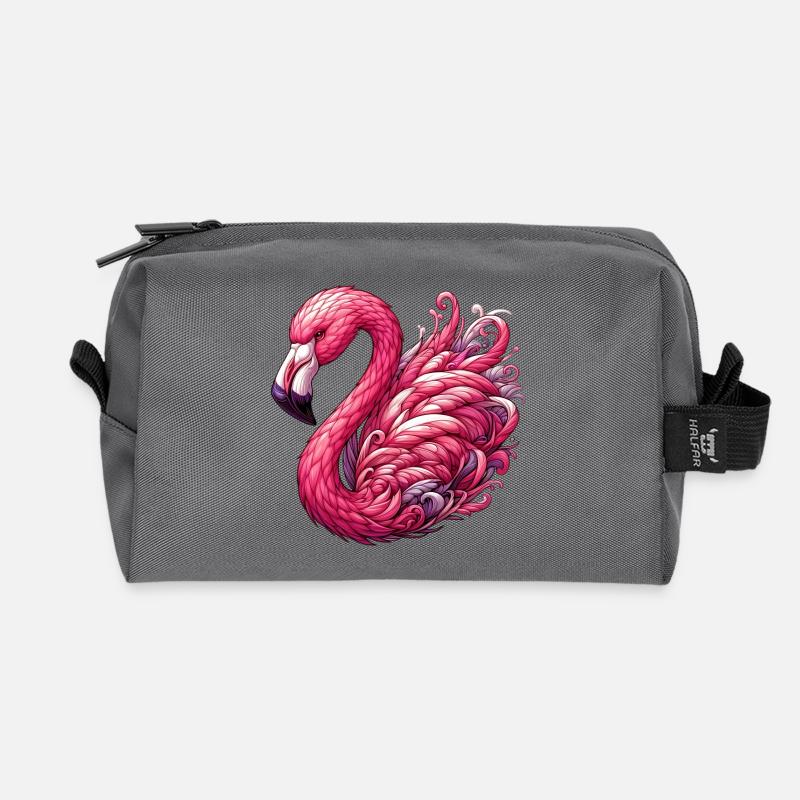 Flamingo - Recycelte Kulturtasche - Anthrazit