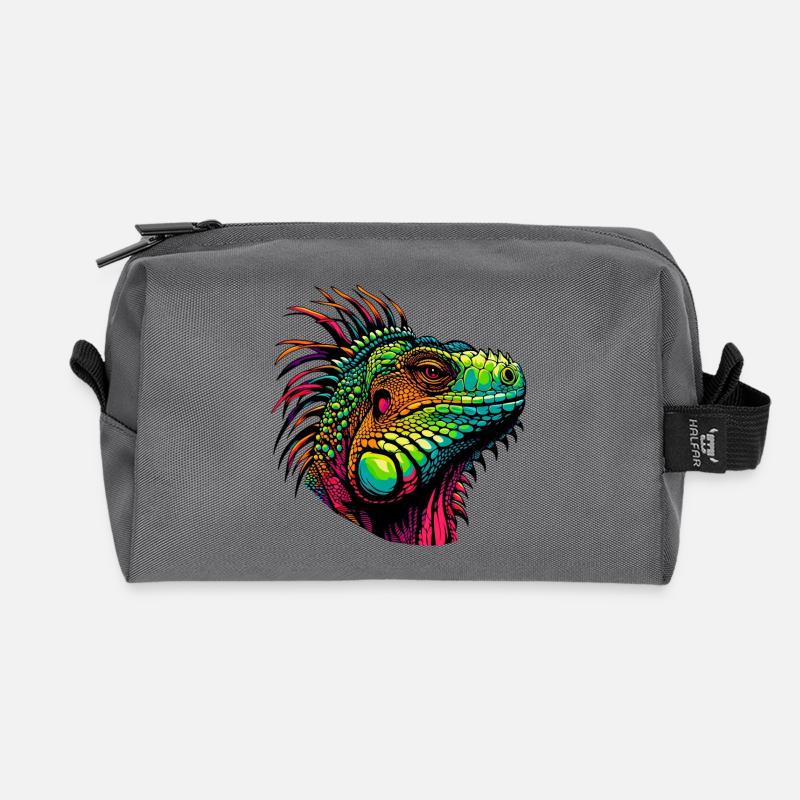 Leguan - Recycelte Kulturtasche - Anthrazit