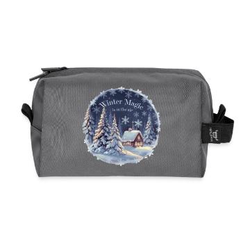 Winter Magic is in the Air – Winter Landscape - Recycled Toiletry Zip Bag - anthracite - Front