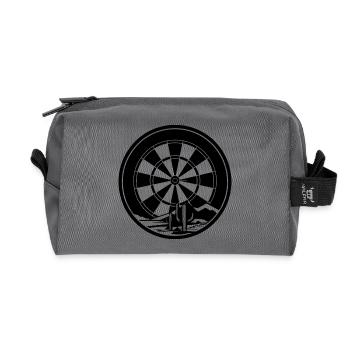 Dart Drawing - Recycled Toiletry Zip Bag - anthracite - Front