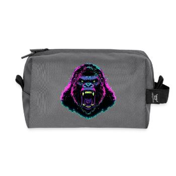 Furious gorilla with bright colors - Recycled Toiletry Zip Bag - anthracite - Front