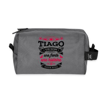 TIAGO UN NOM UNE FIERTÉ AUCUN RIVAL - Trousse de toilette en tissu recyclé - anthracite - Devant