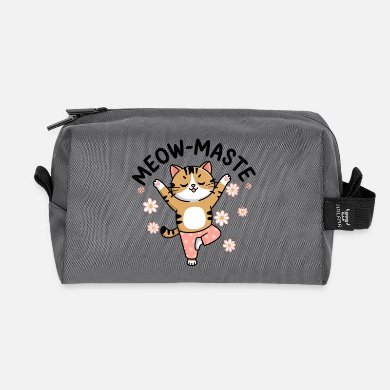 Dancing Cat: Fröhliche Stimmung - Recycelte Kulturtasche - Anthrazit