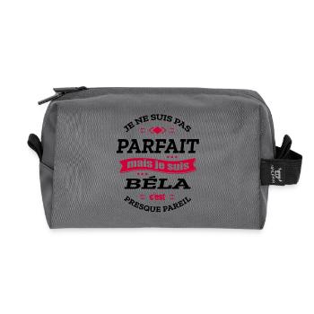 BÉLA PARFAIT - PRENOM BÉLA - Trousse de toilette en tissu recyclé - anthracite - Devant