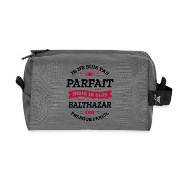 BALTHAZAR PARFAIT - PRENOM BALTHAZAR - Trousse de toilette en tissu recyclé - anthracite - Devant