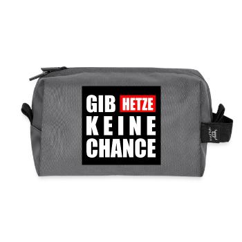 gib hetze keine chance - Recycelte Kulturtasche - Anthrazit - Vorne
