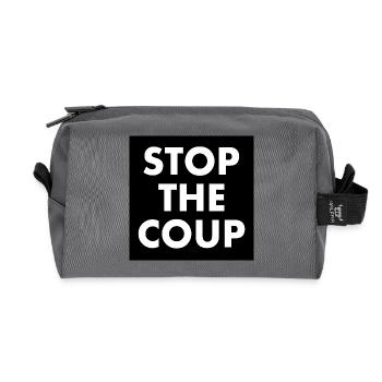 stop the coup - Recycelte Kulturtasche - Anthrazit - Vorne