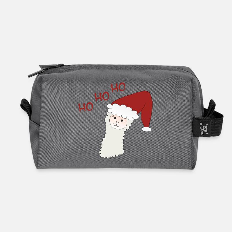 Ho ho ho - Weihnachtsalpaka - Recycelte Kulturtasche - Anthrazit