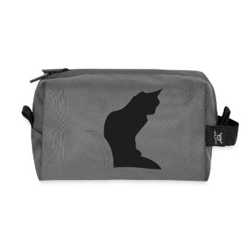 Nemo, schwarze Katz im Keller - Recycelte Kulturtasche - Anthrazit - Vorne