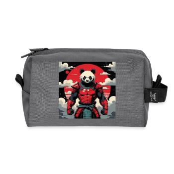 Samouraï Panda Guerrier - Trousse de toilette en tissu recyclé - anthracite - Devant