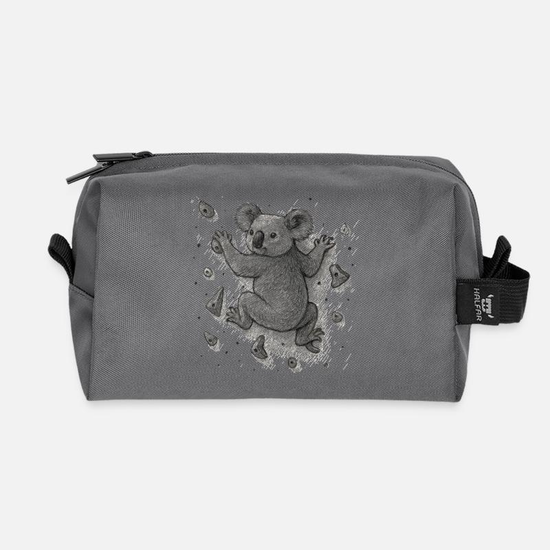 Bouldern Koala Bär Klettern Zeichnung Geschenk - Recycelte Kulturtasche - Anthrazit