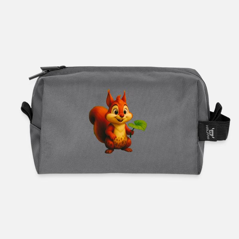 squirrel - Recycled Toiletry Zip Bag - anthracite