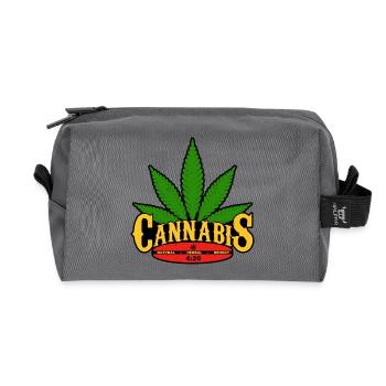 Cannabis Blatt Retro Abzeichen Design - Recycelte Kulturtasche - Anthrazit - Vorne