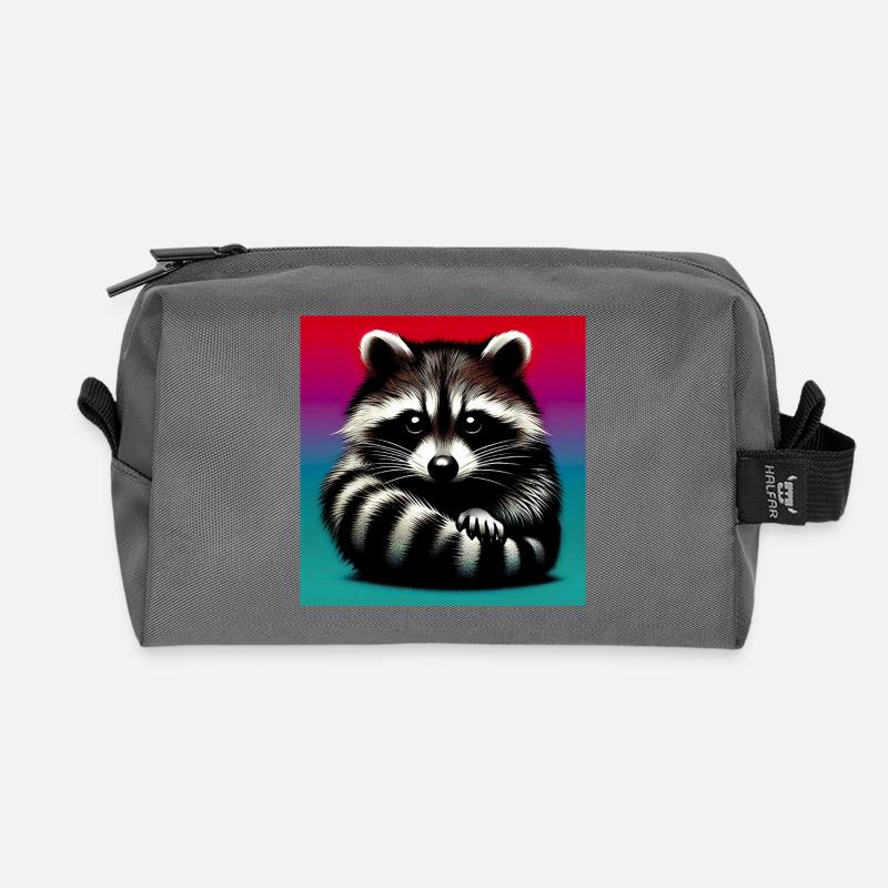 Waschbär - Recycelte Kulturtasche - Anthrazit