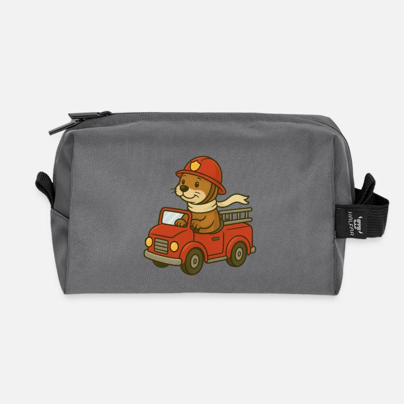 Otter-Feuerwehrwagen Design - Recycelte Kulturtasche - Anthrazit