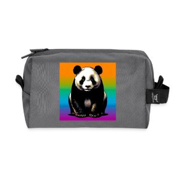 Panda - Recycelte Kulturtasche - Anthrazit - Vorne