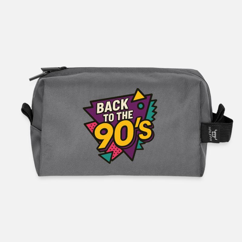 Retro 90s Style Key Art - Recycelte Kulturtasche - Anthrazit