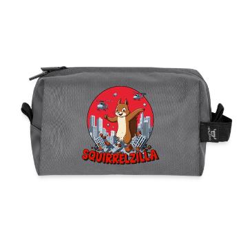 Squirrelzilla: Bustling Urban Destruction - Recycled Toiletry Zip Bag - anthracite - Front
