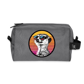 Belette en lunettes de soleil rétro - Trousse de toilette en tissu recyclé - anthracite - Devant