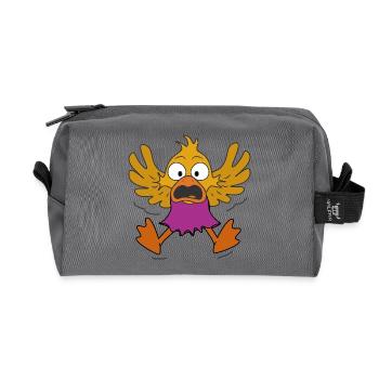 Le Petit Canard remarqua le spectateur - Trousse de toilette en tissu recyclé - anthracite - Devant