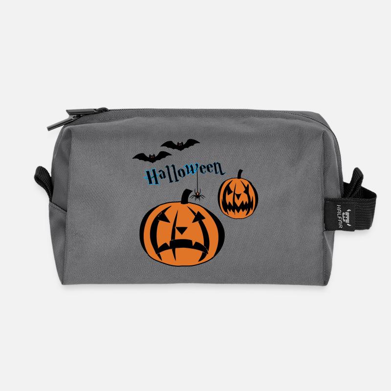 Halloween-- - Recycelte Kulturtasche - Anthrazit